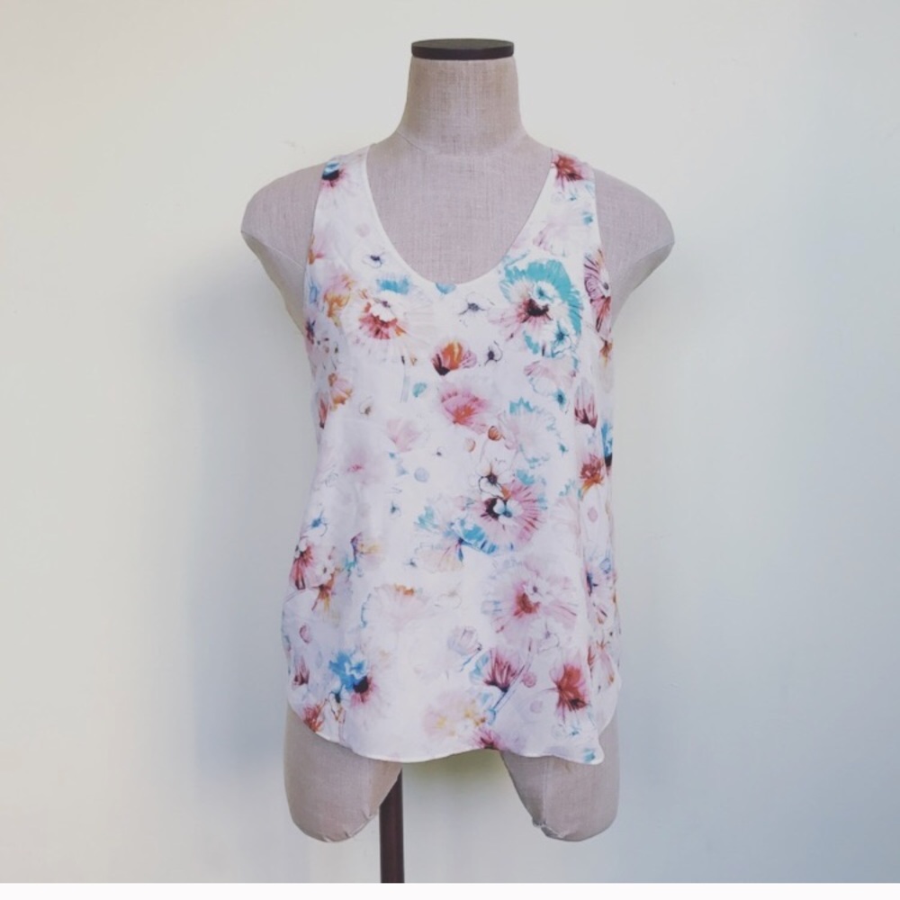 Rebecca Taylor silk floral split back top